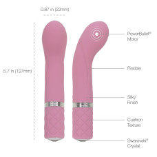Вибратор для точки G розового цвета с кристаллом Сваровски Pillow Talk Racy Pink