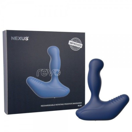 Массажер простаты с вращающейся головкой, синий, диаметр 3,2 см Nexus Revo New Blue