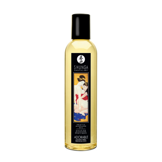 Натуральное увлажняющее массажное масло с ароматом кокоса Shunga Adorable Coconut Thrills, 250 ml