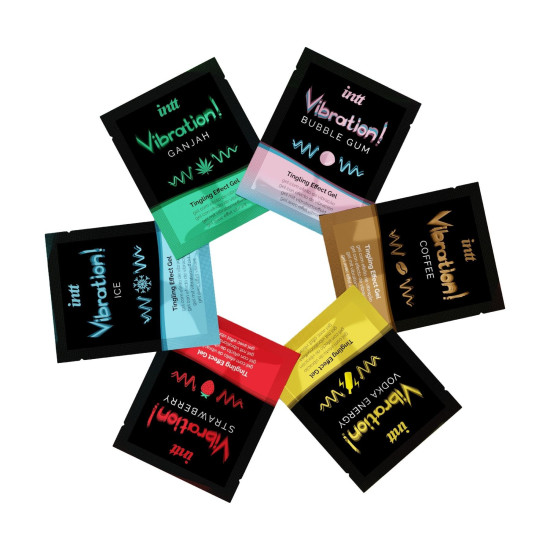 Набір пробників рідкого вібратора (шість уподобань) Intt Vibration Six Flavor Mix, 12x5 ml