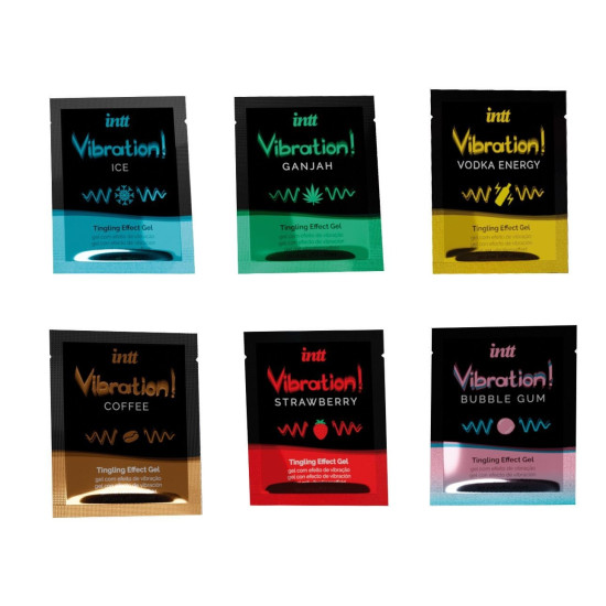 Набір пробників рідкого вібратора (шість уподобань) Intt Vibration Six Flavor Mix, 12x5 ml
