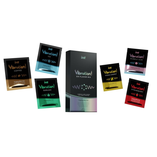 Набір пробників рідкого вібратора (шість уподобань) Intt Vibration Six Flavor Mix, 12x5 ml