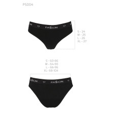 Трусики-сліпи з бавовни з еластаном, чорні Passion PS004 Panties Black, S