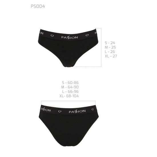Трусики-сліпи з бавовни з еластаном, чорні Passion PS004 Panties Black, S