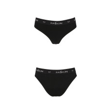 Трусики-сліпи з бавовни з еластаном, чорні Passion PS004 Panties Black, S