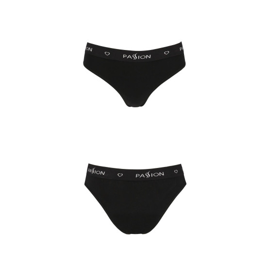 Трусики-сліпи з бавовни з еластаном, чорні Passion PS004 Panties Black, S