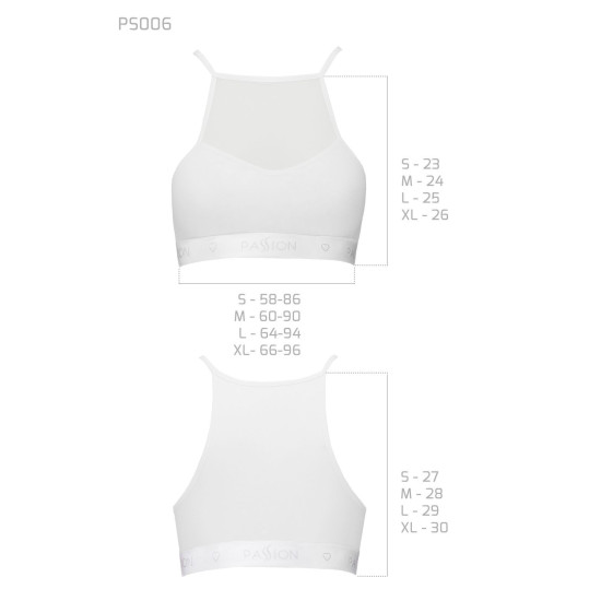 Спортивный топ с прозрачной вставкой, белый Passion PS006 Top White, L