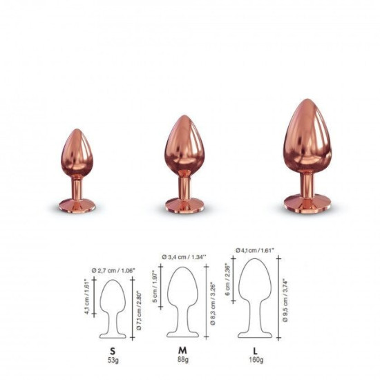 Металева анальна пробка з чорним кристалом, макс. діаметр 4,1 см Dorcel Diamond Plug L