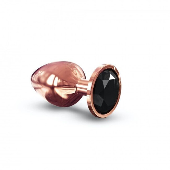 Металева анальна пробка з чорним кристалом, макс. діаметр 4,1 см Dorcel Diamond Plug L