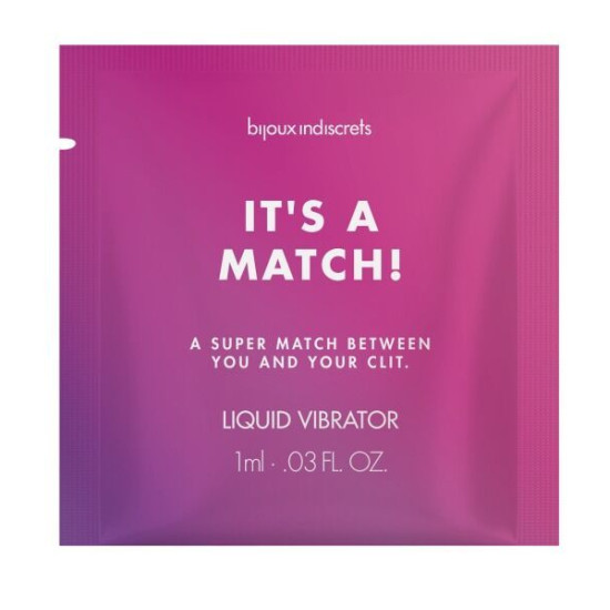 Пробник рідкого вібратора з зігріваючим ефектом Bijoux Indiscrets Sachette It´s a Match, 1 ml