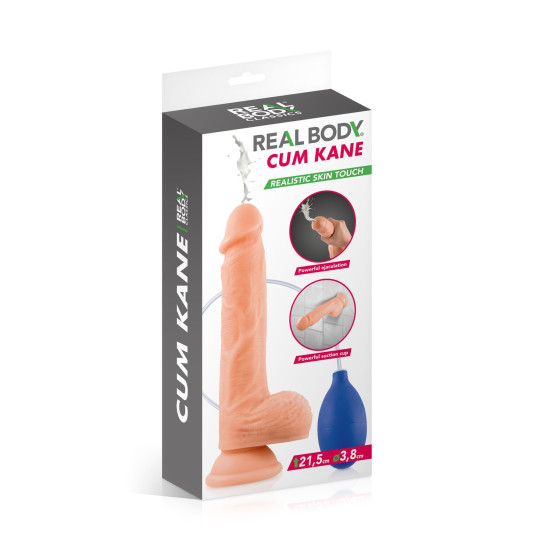 Кінчаючий фалоімітатор, довжина 21,5 см, діаметр 3,8 см Real Body Cum Kane