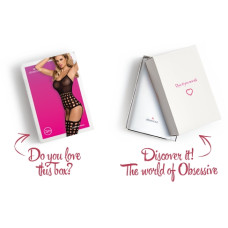 Бодістокінг (топ, панчохи на підв'язках) з круглими вирізами Obsessive Bodystocking G310, S/M/L