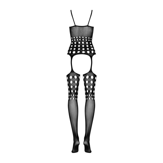 Бодістокінг (топ, панчохи на підв'язках) з круглими вирізами Obsessive Bodystocking G310, S/M/L