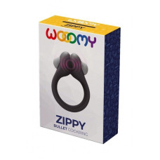 Виброкольцо с одним режимом вибрации, черное, диаметр 3–4,2 см Wooomy Zippy