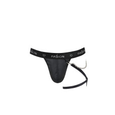 Мужские трусики танга с подвязкой, черные Passion 058 Thong Bill Black, L/XL