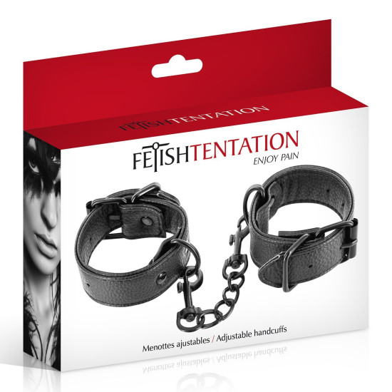 Регульовані наручники зі знімним ланцюжком на карабінах Fetish Tentation Adjustable Handcuffs