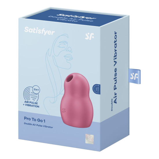 Вакуумний стимулятор з вібрацією, червоний Satisfyer Pro To Go 1 Red