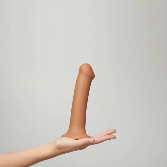 Насадка для страпона, гибкая двухслойная, карамельная Strap-On-Me Dual Density Dildo Caramel, S