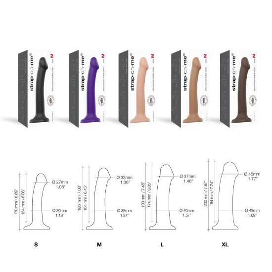 Насадка для страпона, гибкая двухслойная, карамельная Strap-On-Me Dual Density Dildo Caramel, S