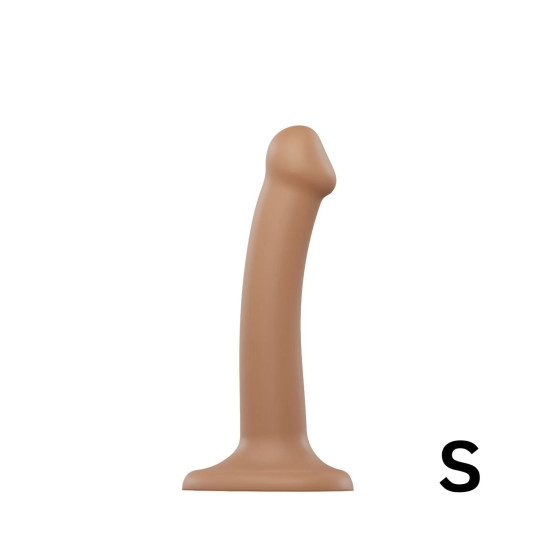 Насадка для страпона, гибкая двухслойная, карамельная Strap-On-Me Dual Density Dildo Caramel, S