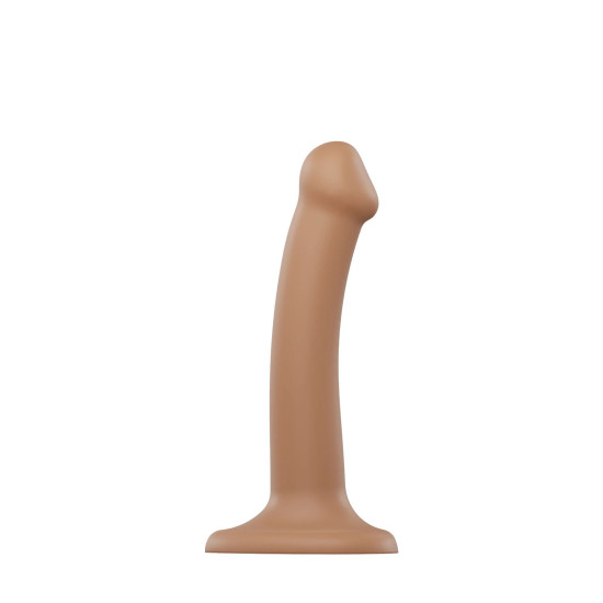 Насадка для страпона, гибкая двухслойная, карамельная Strap-On-Me Dual Density Dildo Caramel, S