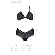 Комплект (бралетт і трусики-бікіні), чорний Passion KERRIA BIKINI black, S/M
