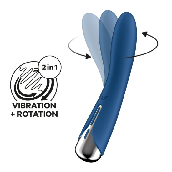 Вібратор точки G з обертанням, 2 мотори, синій Satisfyer Spinning Vibe 1 Blue