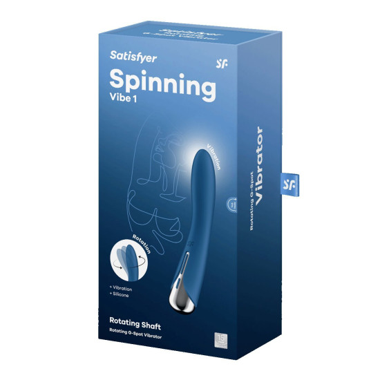 Вібратор точки G з обертанням, 2 мотори, синій Satisfyer Spinning Vibe 1 Blue