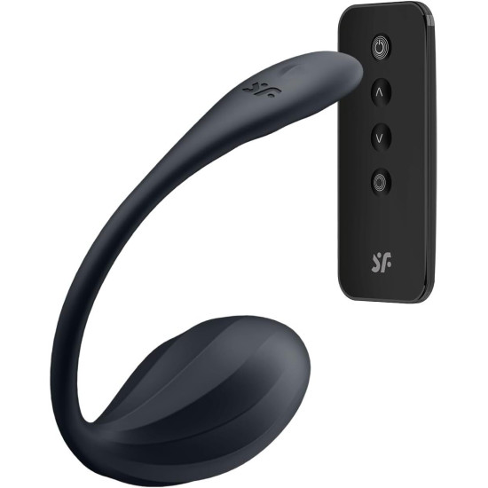 Віброяйце, чорне Satisfyer Ribbed Petal Connect App Black