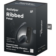 Віброяйце, чорне Satisfyer Ribbed Petal Connect App Black