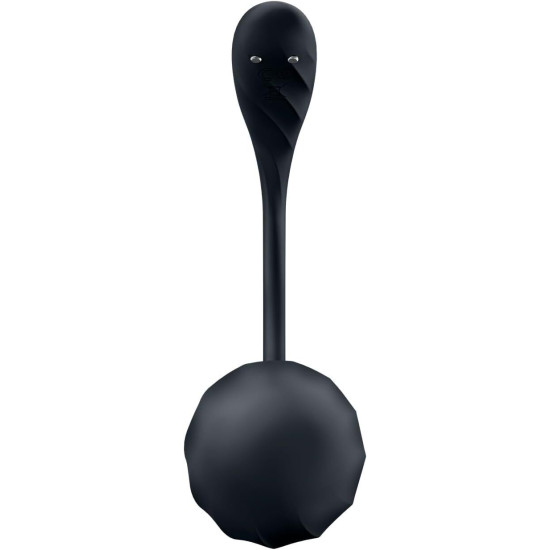 Віброяйце, чорне Satisfyer Ribbed Petal Connect App Black