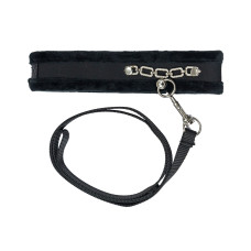 Нашийник з повідцем з кристалами, чорний Punishment Crystal Collar & Leash Black