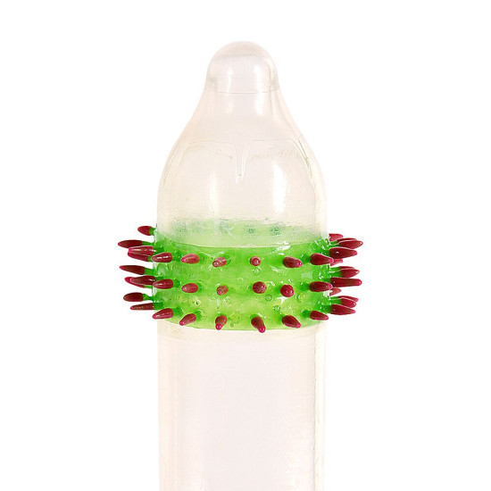 Насадка на член (презерватив с рядами шипов), красная Recare Red Monster Spike Condom