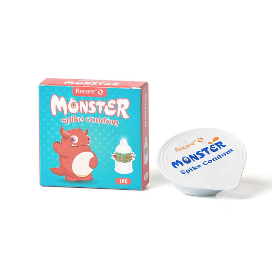 Насадка на член (презерватив с рядами шипов), красная Recare Red Monster Spike Condom