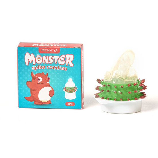 Насадка на член (презерватив с рядами шипов), красная Recare Red Monster Spike Condom