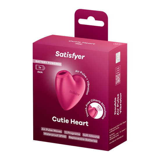 Вакуумний стимулятор-серце з вібрацією Satisfyer Cutie Heart Battery Series