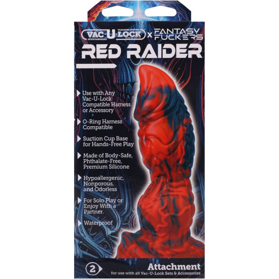 Фэнтезийный фаллоимитатор Doc Johnson Vac-U-Lock x Fantasy Fuckers Red Raider