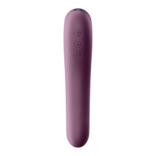 Вакуумний стимулятор з вібрацією, винно-червоний Satisfyer Dual Kiss Wine Red
