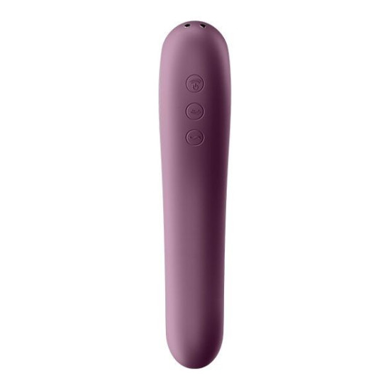 Вакуумный стимулятор с вибрацией, винно-красный Satisfyer Dual Kiss Wine Red