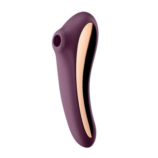 Вакуумный стимулятор с вибрацией, винно-красный Satisfyer Dual Kiss Wine Red