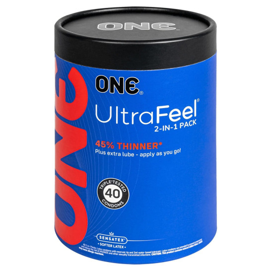 ONE Ultra Feel 40 Pack - 40 презервативов, подарочная упаковка тюб (мятая упаковка)