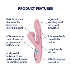 Вакуумный вибратор-кролик, розовый Satisfyer Pro+ G-Spot Generation 2 Pink (мятая упаковка)