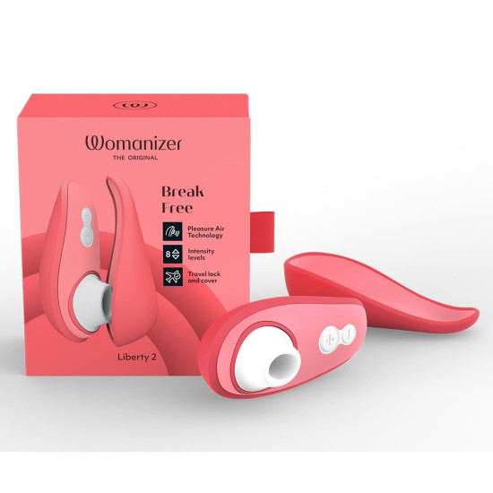 Вакуумний кліторальний стимулятор, рожевий Womanizer Liberty 2 Vibrant Rose (зім'ята упаковка)