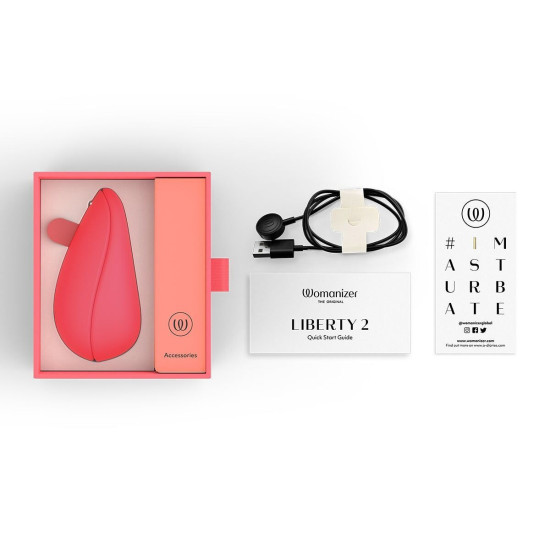 Вакуумний кліторальний стимулятор, рожевий Womanizer Liberty 2 Vibrant Rose (зім'ята упаковка)