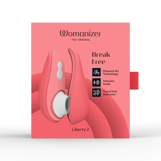 Вакуумний кліторальний стимулятор, рожевий Womanizer Liberty 2 Vibrant Rose (зім'ята упаковка)