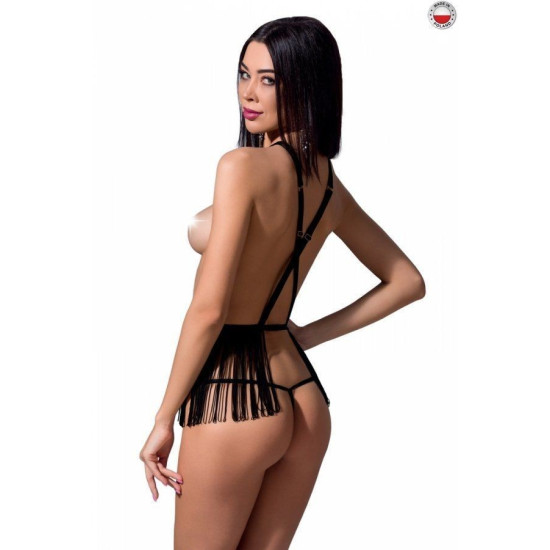 Комплект білизни (стрінги, портупея з бахромою), чорний Indra Set OpenBra Black Passion Exclusive, XXL/XXXL