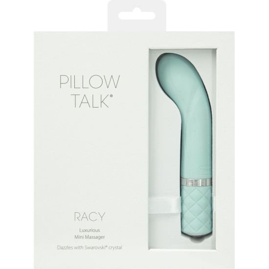 Вібратор для точки G бірюзового кольору з кристалом Сваровські Pillow Talk Racy Teal
