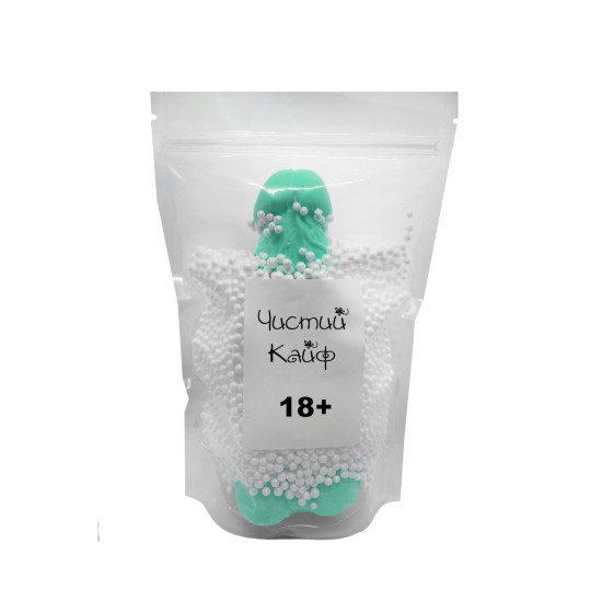Крафтовое мыло-член с присоской, натуральное, бирюзовое Чистый Кайф Turquoise, XL