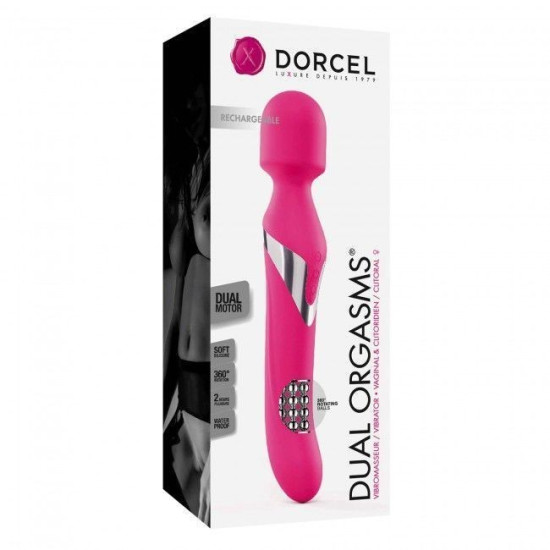 Вібромасажер 2-в-1 з перловим масажем Dorcel Dual Orgasms Magent