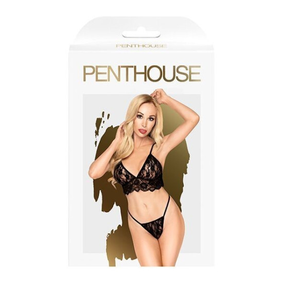 Комплект (браллет и стринги), черный Penthouse Double Spice, S/M